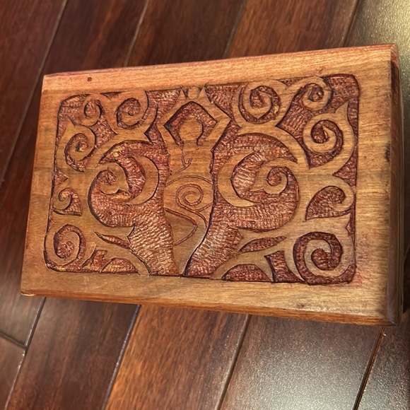 Carved Wooden Box with Intricate Design - Picture 3 of 5